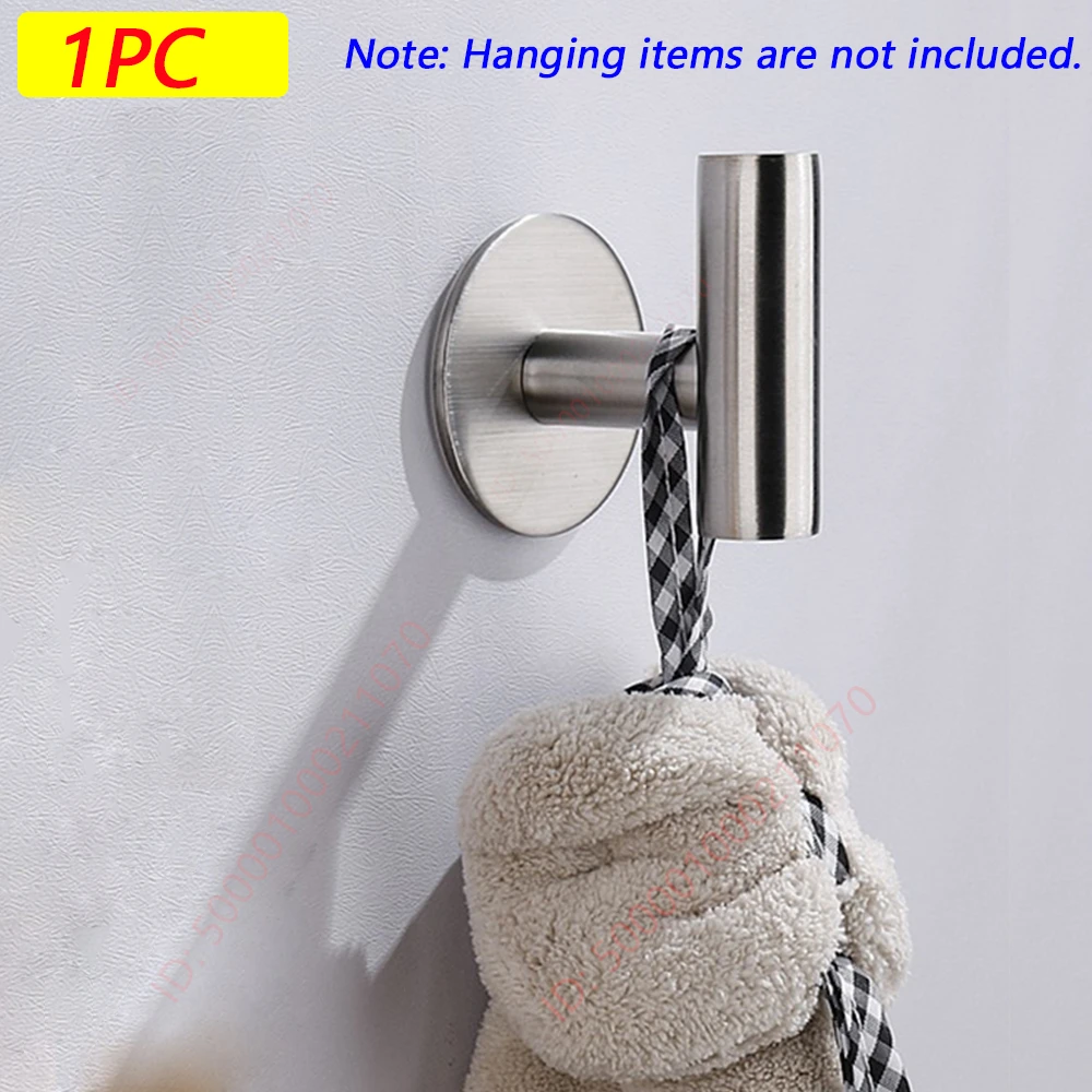 1/2PCS zelfklevende muurhaak roestvrij staal gewaad sticker haken handdoek jas sleutel broek hangers badkamer keuken opslag accessoires