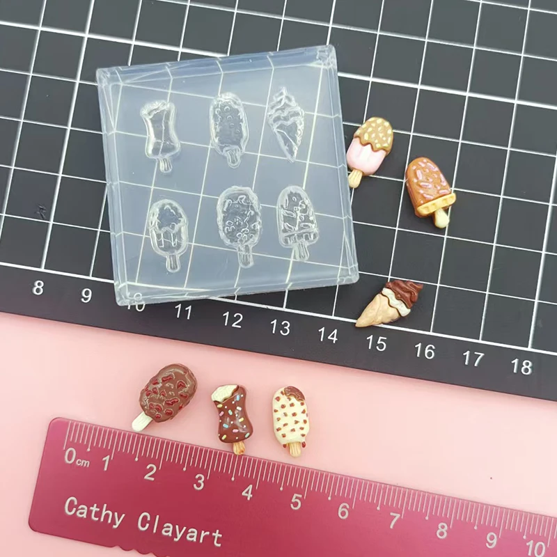 Polymer Keramik Ton Mini Schokolade Eis Silikonform Puppenhaus Essen Spielzeug Ton DIY Formen