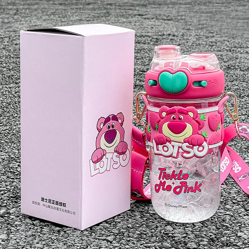 

Детская соломенная чашка для воды Disney Lotso, Женская Большая красивая чашка с животом, мультяшная большая бутылка для воды