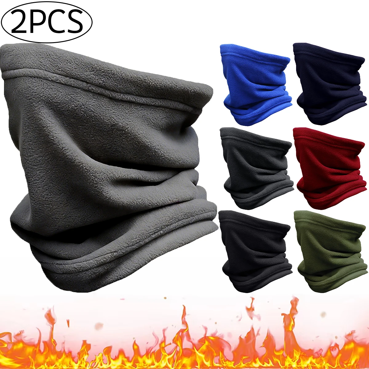 2Pcs Winter Neck Warmer Men Women Neck Tube Scarf for Biker Motorcycle Windproof Cold Proof Cycling Half Face Cover Neck Gaiter
