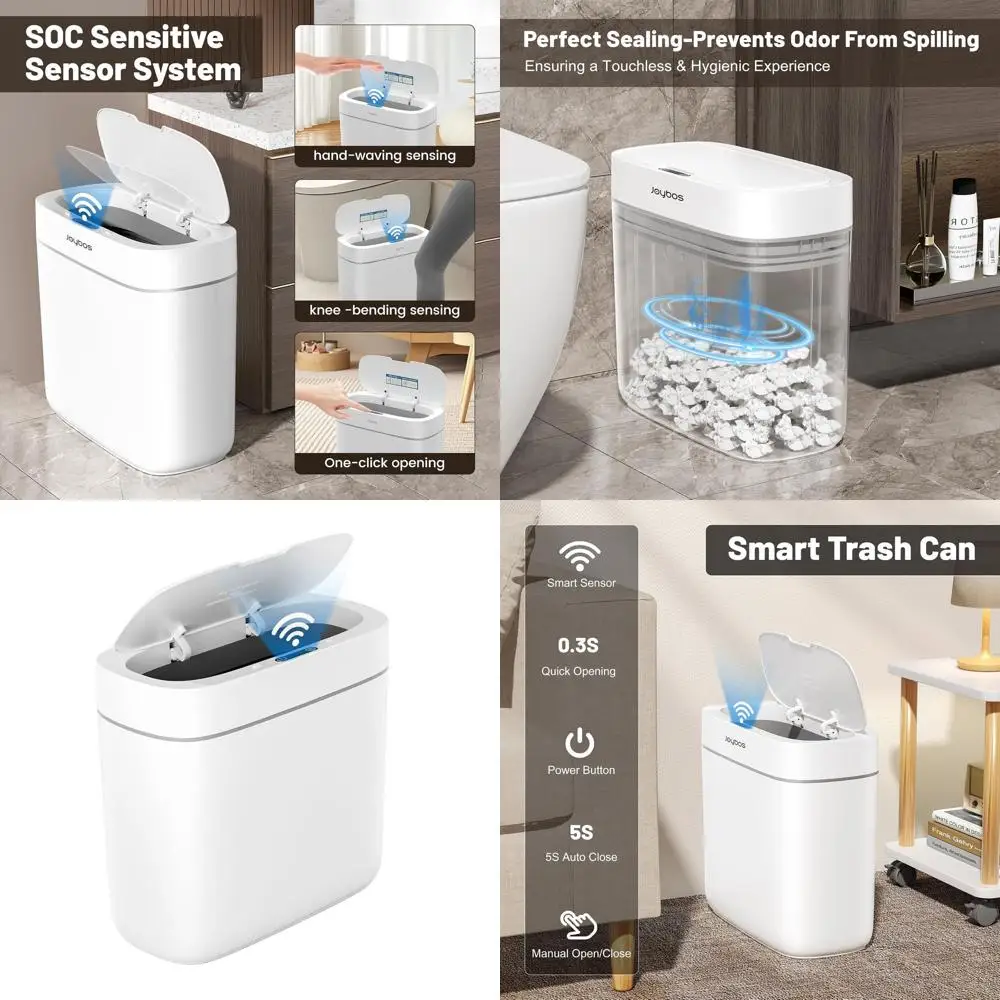 

Touchless 3.5 Gallon Motion-Activated Trash Bin, Waterproof Smart Waste Basket for Home and Office