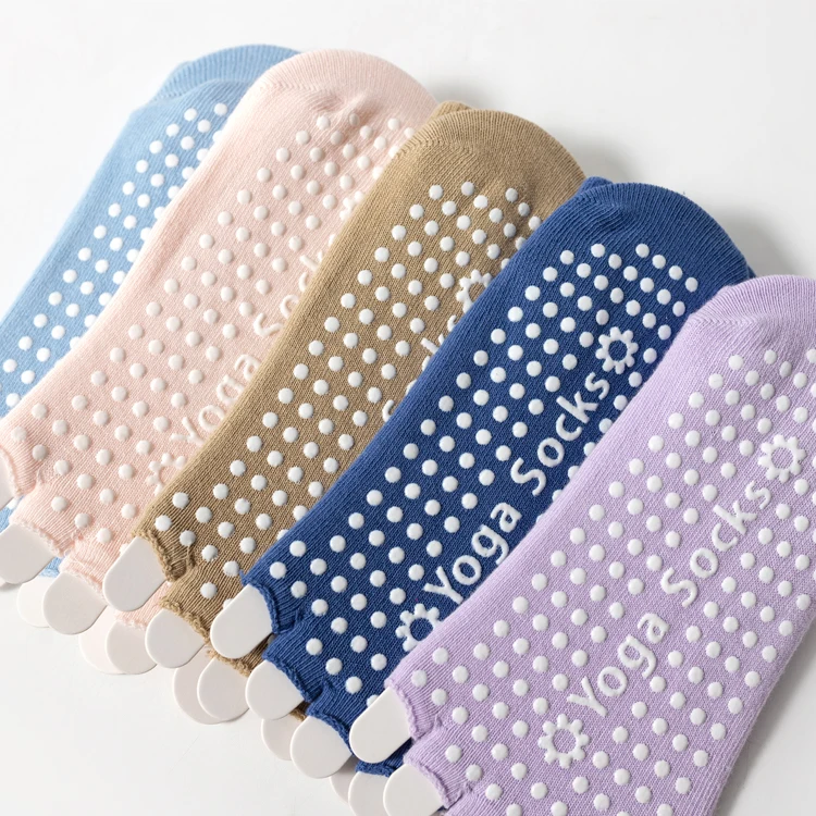 Frauen rücken freie Fünf-Zehen-Yoga-Socken rutsch feste Baumwolle Damen tanzen Balletts ocken öffnen halb atmungsaktive Fitness-Sports ocke für Pilates – Detail 33