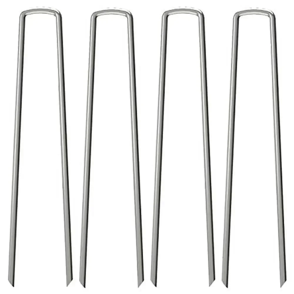 

200 Pack 12" Galvanized Garden Landscape Fabric Stakes Pins Heavy Duty U Shaped Fence Anchors Dog Defense Sharp Ends Secure