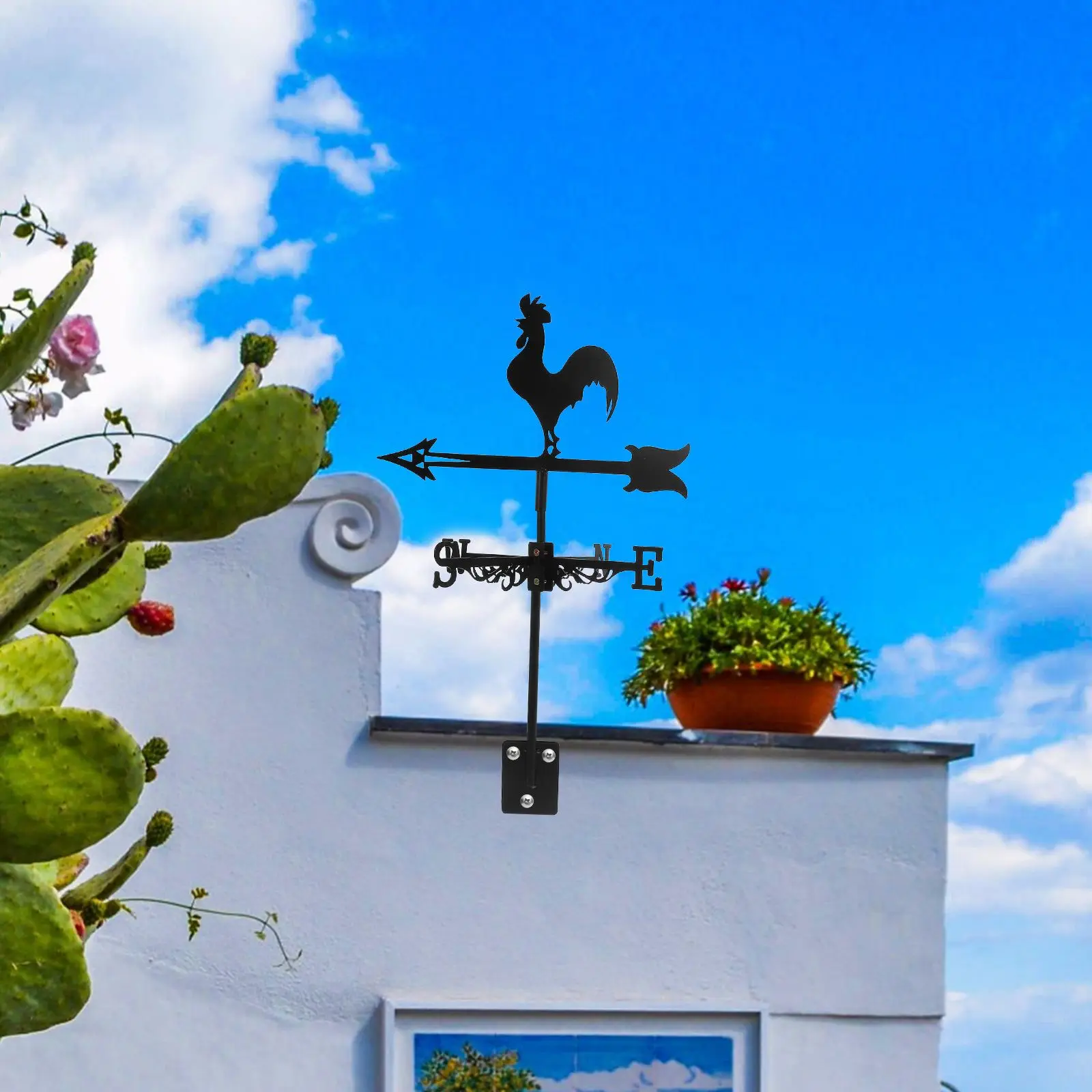 Ukuran Besar Besi Ayam Atap Indikator Baling-Baling Cuaca Baling-Baling Logam Baling-Baling Cuaca Tanah Atap Baling-Baling Cuaca Indikator Arah Angin Halaman