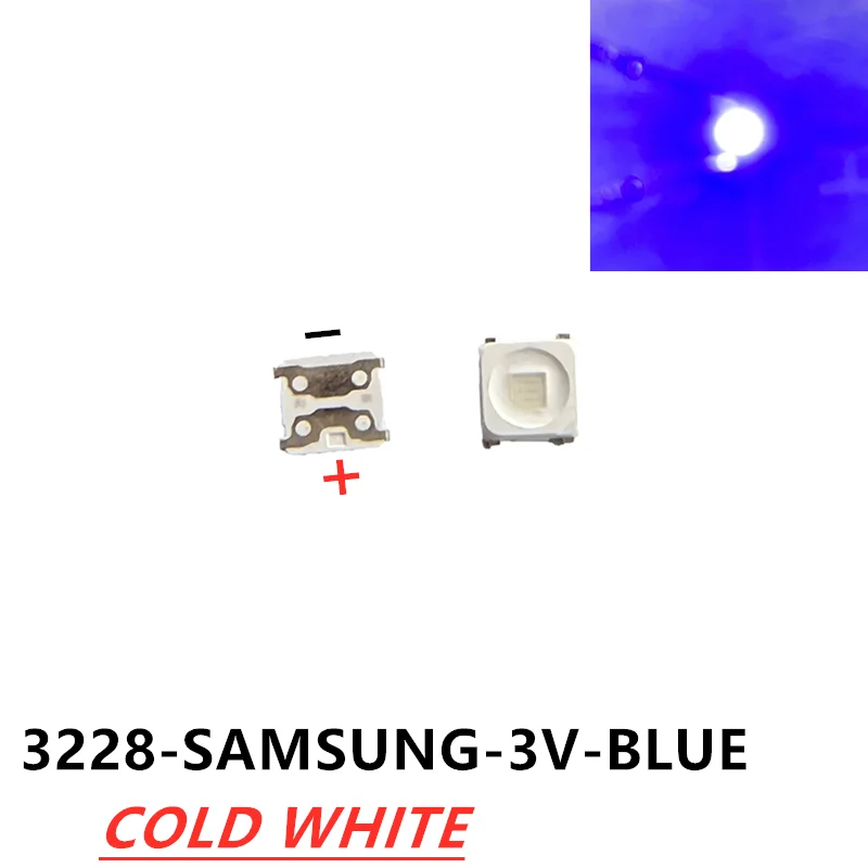 50PCS/Lot SMD LED 3228 3V BLUE 2828 1.5W High Power For SAMSUNG TV Backlight