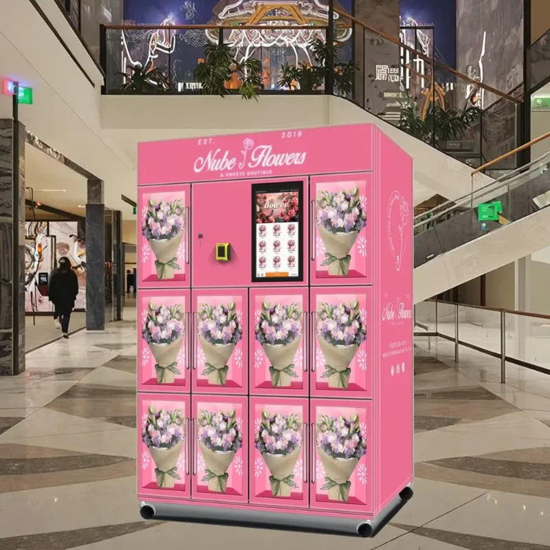 Factory's Big Flower Vending Machine Auto Card Cooler Temperature for Fresh Flowers