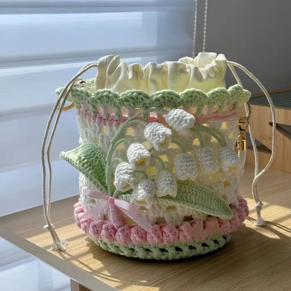 手編みの新鮮な桔梗シングルショルダーバッグdiy素材キット毛糸友人手作りギフトファッションアクセサリーベルト帽子スカーフ