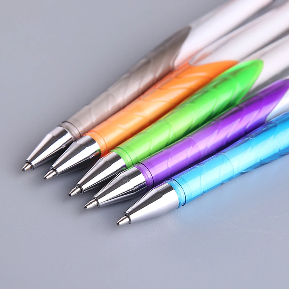 

5pcs Adhesive Base Desktop Signing Pen Counter Service Ballpoint Pens Office Stationery Ergonomic Smooth Writing Plastic Chain