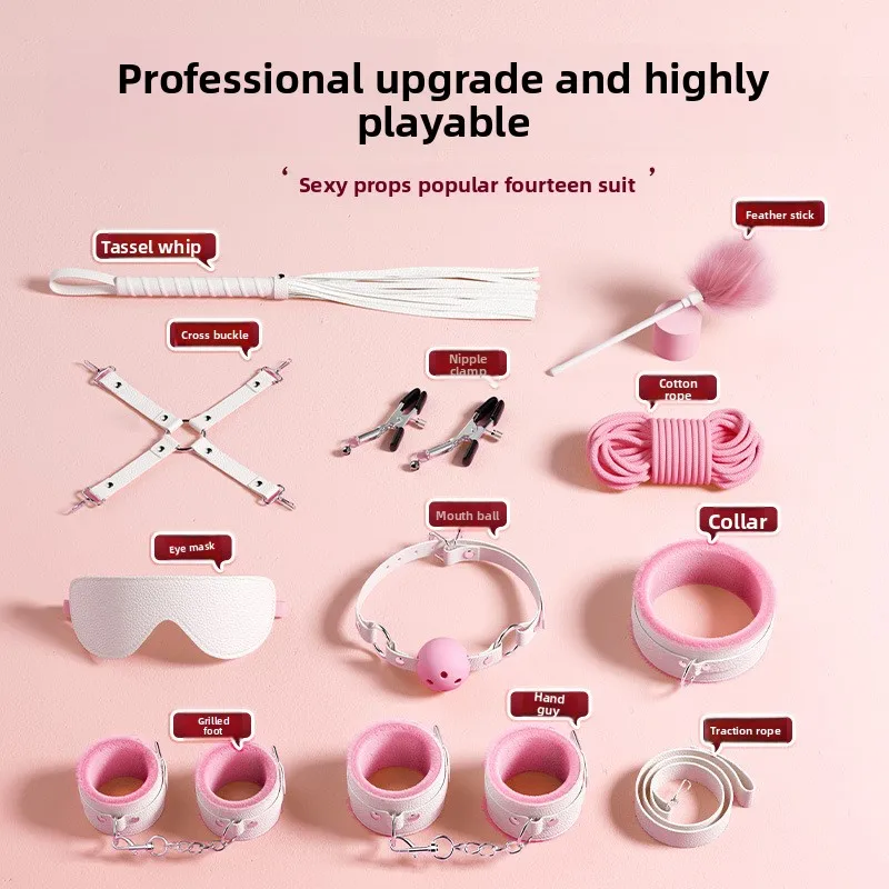 Zestaw 10 elementów SM z wzorem liczi, damskie rekwizyty erotyczne SM, zabawki erotyczne do seksu na łóżku dla dorosłych.