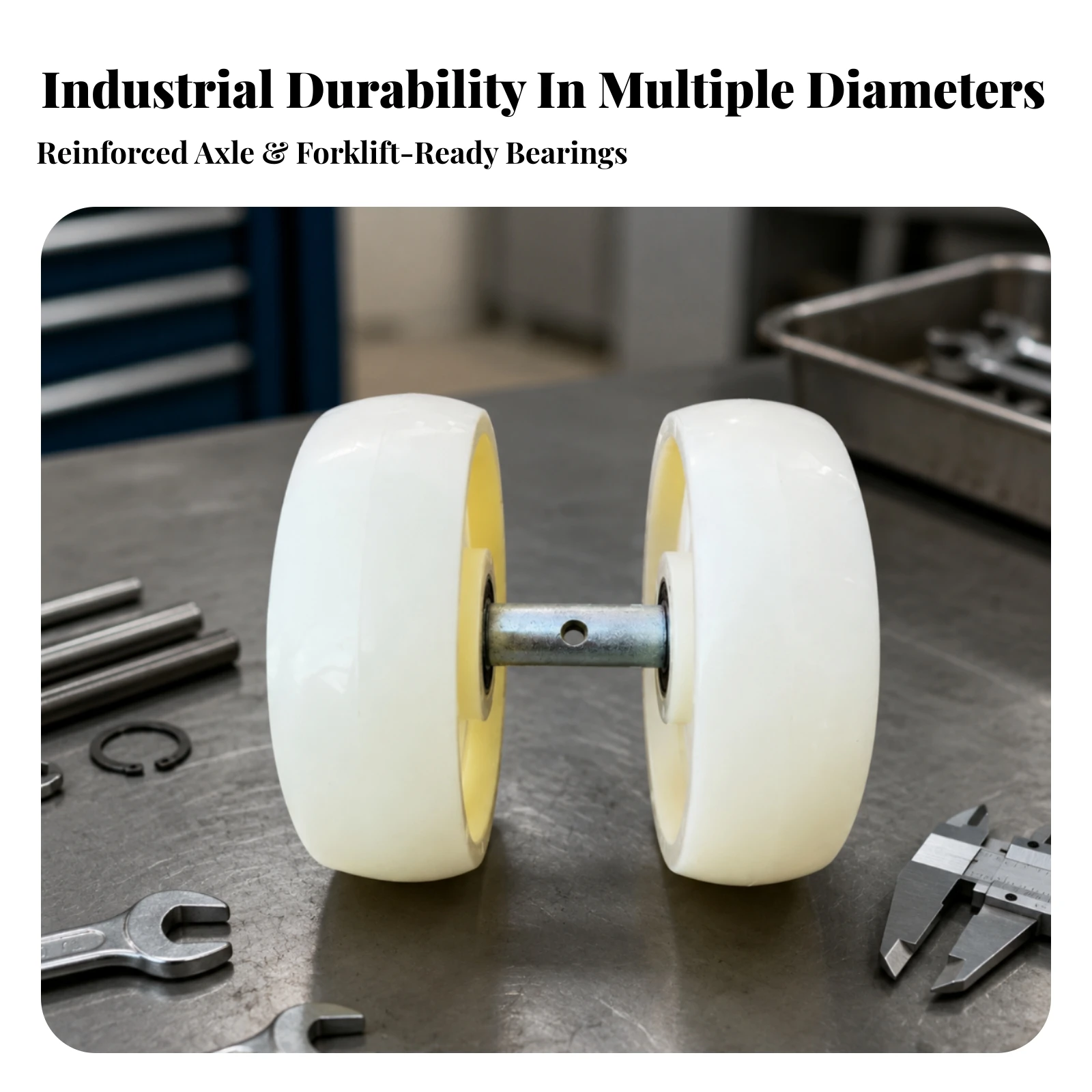 Nylon Wheel Assembly with Axle Non-Marring Pallet Jack Wheel with Pin Pallet Jack Load Wheels Corrosion-Resistant