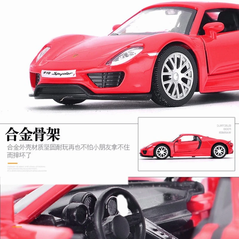 1:36 918 carro esportivo de alta simulação liga modelo de carro ornamentos coleção puxar para trás pequeno carro menino brinquedo