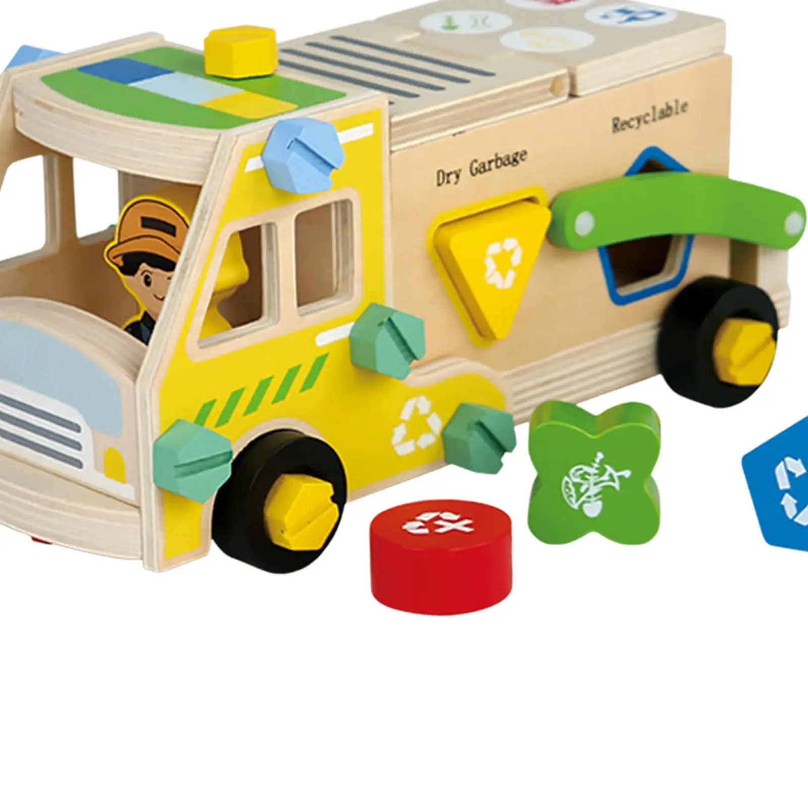 Set Bangunan Anak dengan Mur dan, Mobil Mainan Kayu untuk Konstruksi