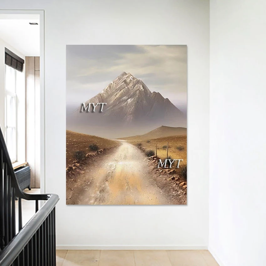 

High Mountain Art Wall Landscape Picture Frameless Handmade Canvas Abstract Painting Quality Acrylic Decoration Office Artwork