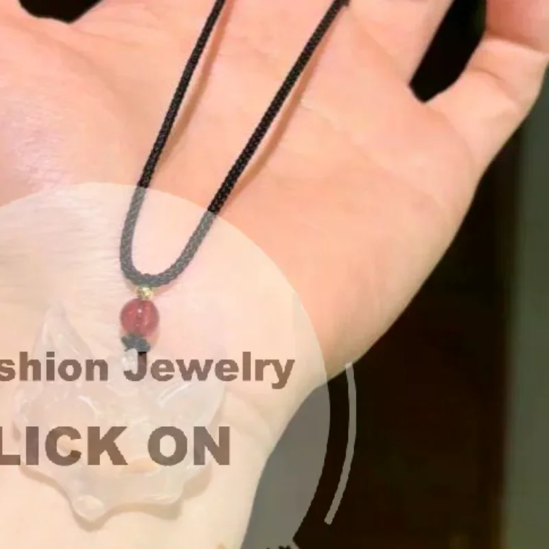 Handmade Necklace For Women Men Resin Fox Mask Pendant Kpop Braided Rope Chain Choker Fashion Jewelry