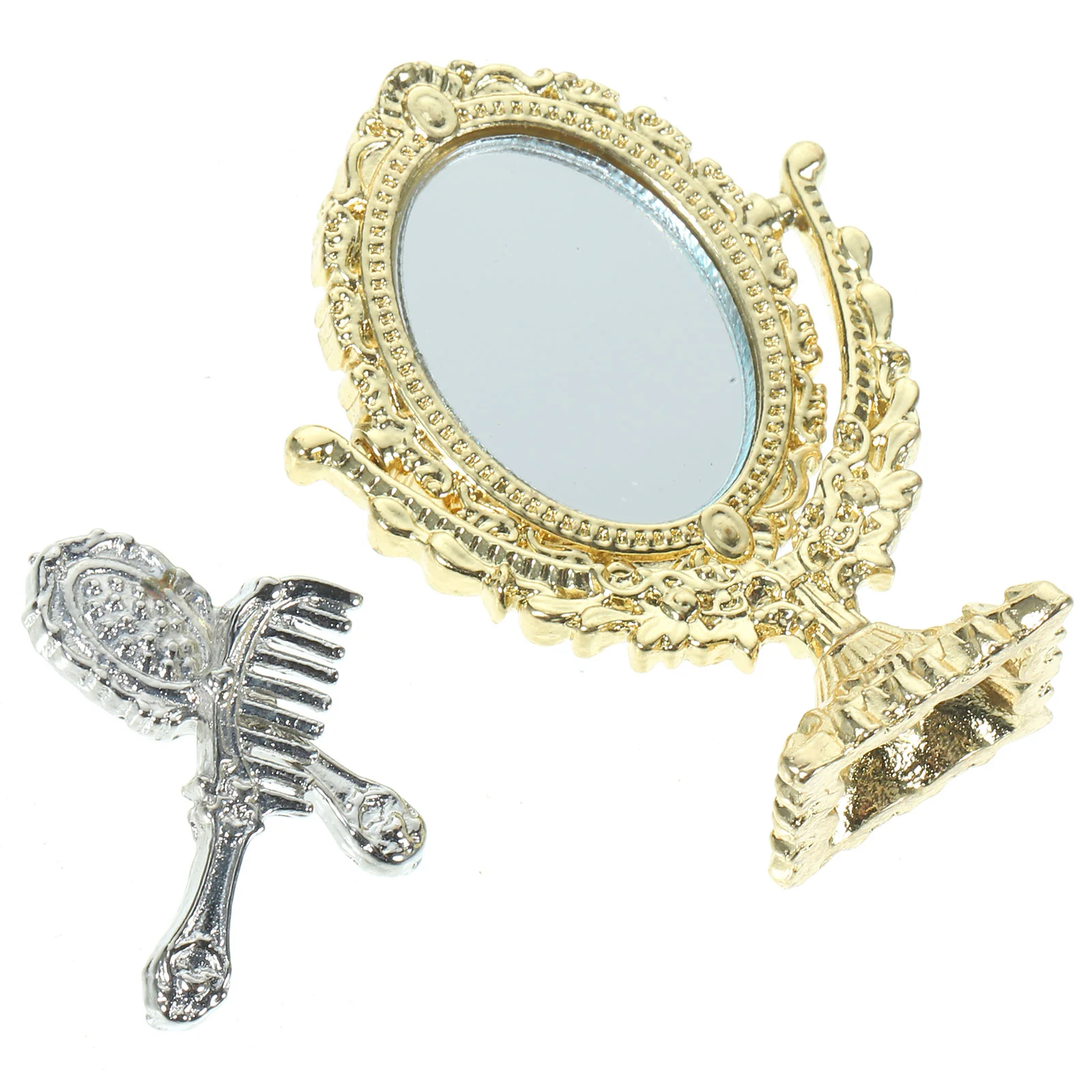 Dollhouse Mirror Mini Mirrors Plaything Alloy for Party Vanity Desk Miniatures Baby Accessories Pretend Models Decoration