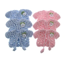 12pcs Handmade miniature crochet sweater flower craft baby shower baptism party table decoration 8.5 x 6.0cm