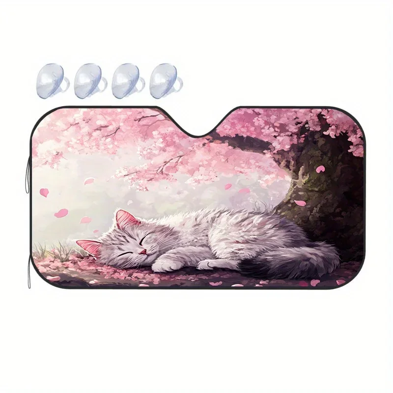 

Unr The Cherry Blossoms, Cat Peacefully Sleeps, создающая теплую и красивую сцена, подходящую для надежного применения, обеспечивает защиту от солнца