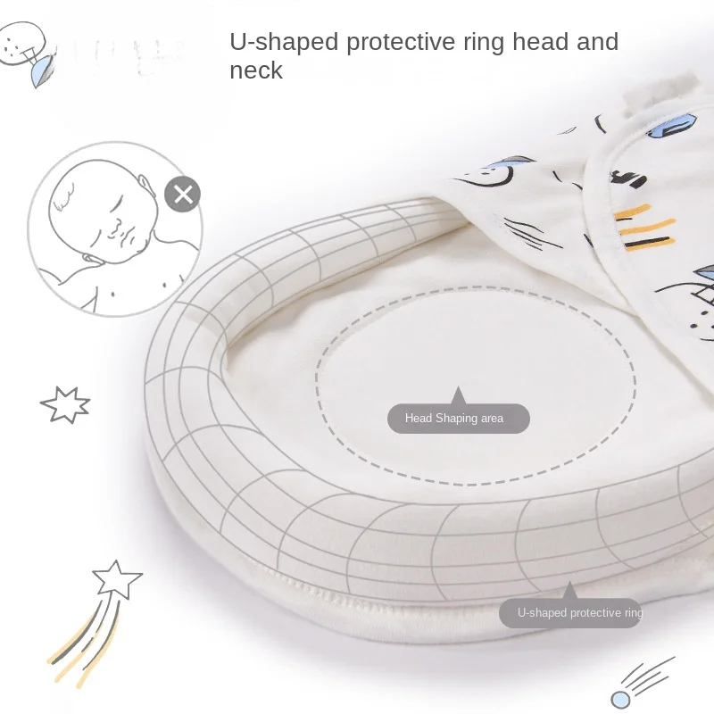 Newborn Baby Swaddle Wrap Adjustable Newborn Hat Set Anti-kick Swaddle Warm Soft BlanketSuitable for Babies Aged 0-3 Months