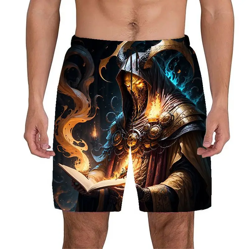 

Mens Summer 3D Printed Sports Shorts Loose Cartoon Casual Beach Pants
