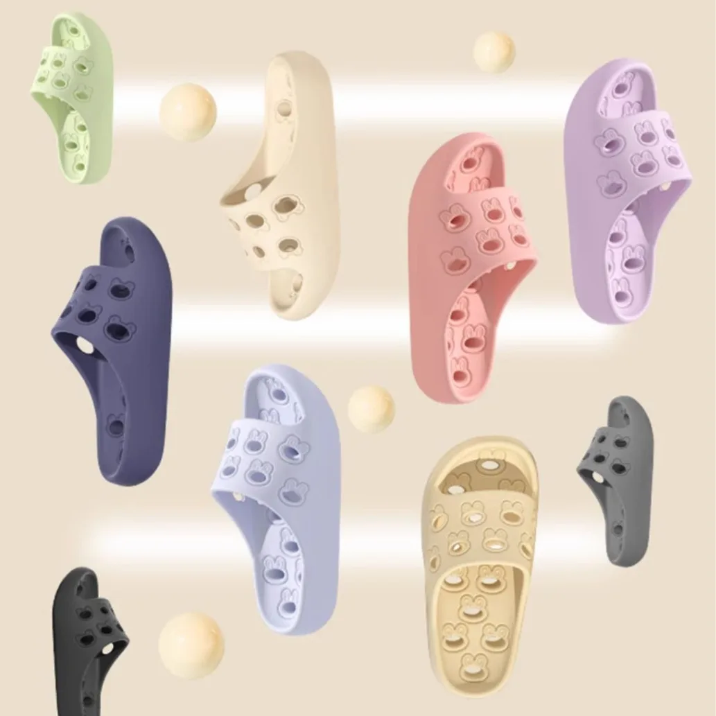 أحذية الحمام المنزلية المضادة للانزلاق عديمة الرائحة، صنادل منزلية داخلية للرجال، صنادل سريعة الجفاف للنساء #4