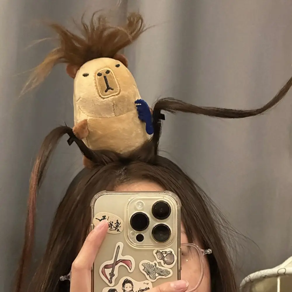 Cartoon Hairstyle Fixing Tool Capybara Hair Band Plush Headdress Hair Headband Wash Face Taking Photos Headpiece Washing Face