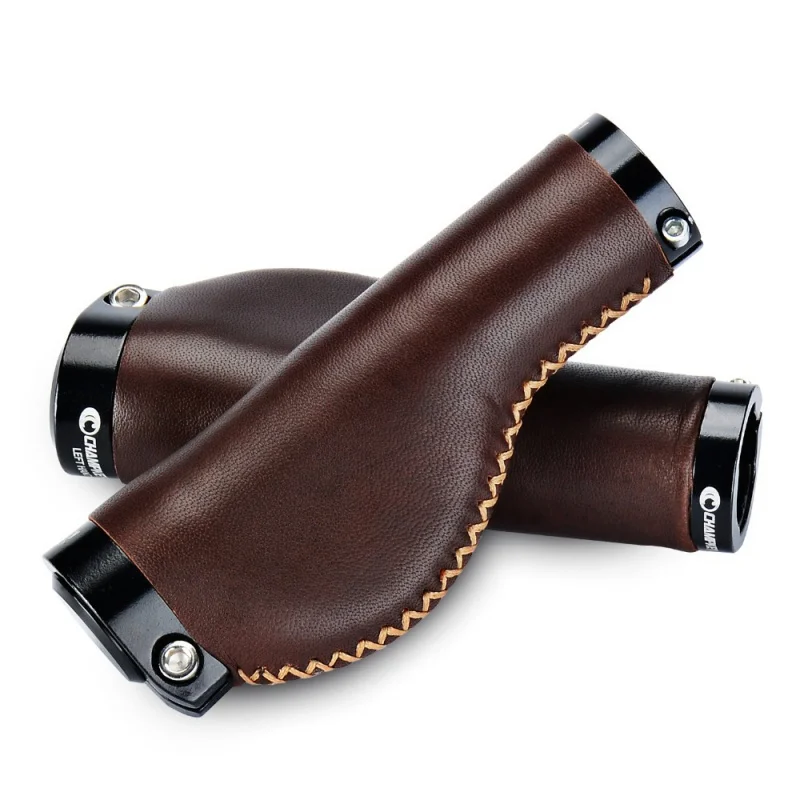 Cross-Border Imported Cowhide Bicycle Handle Cover Round Mountain Bike with Lock Dead Skin Surface Handle Gloves Cycling Fitting