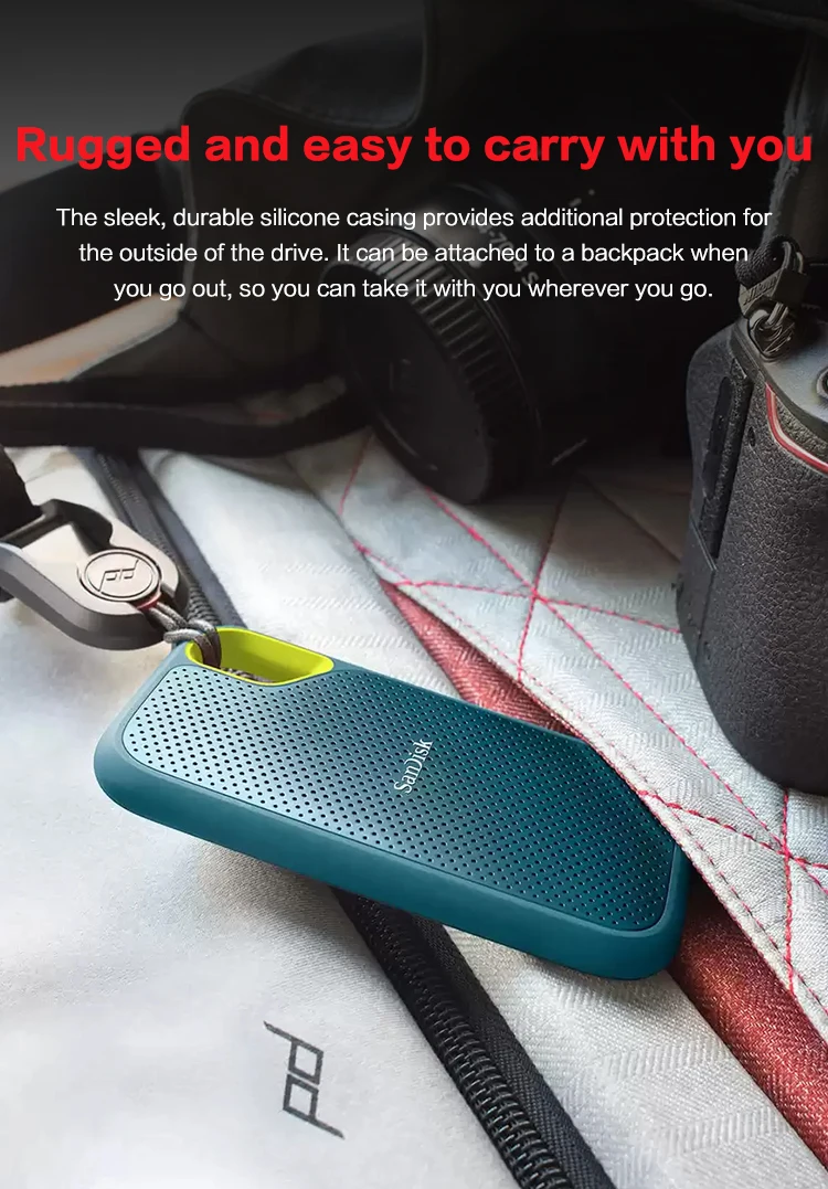 SanDisk Extreme Portable SSD E61 USB 3.2 Gen2 Solid-State-Laufwerk Bis zu 1050MB/s 500GB 1TB 2TB 4TB Externe SSD IP65 Für PC Mac – Detail 5