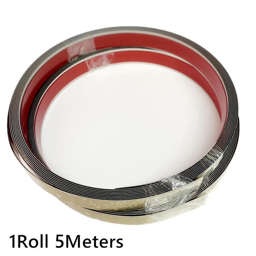 Easy To Install Mirror Wall Stickers Decorative Tape Stainless Steel Wall Sticker for washable 1PCS Black Flat Decorative Lines