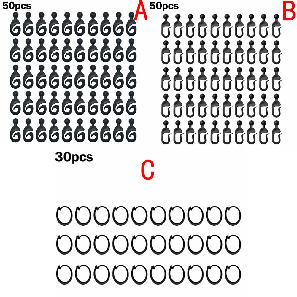 أكشاك الستارة السنانير خيمة الباب القماش السنانير الملحقات البلاستيكية لستارة الشاش الشفاف الشماعات غير القابل للصدأ للسياج داخلي