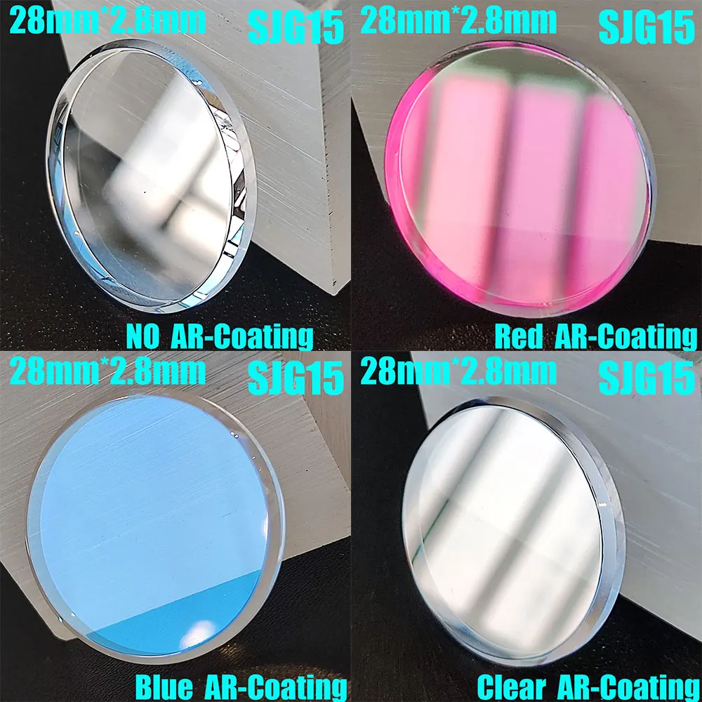 

glass 28mmx2.8mm SKX013 SKX015 Sapphire Crystal Flat Blue/Red/Clear AR Coating Watch Glass Replacement Mod Parts Big Chamfer