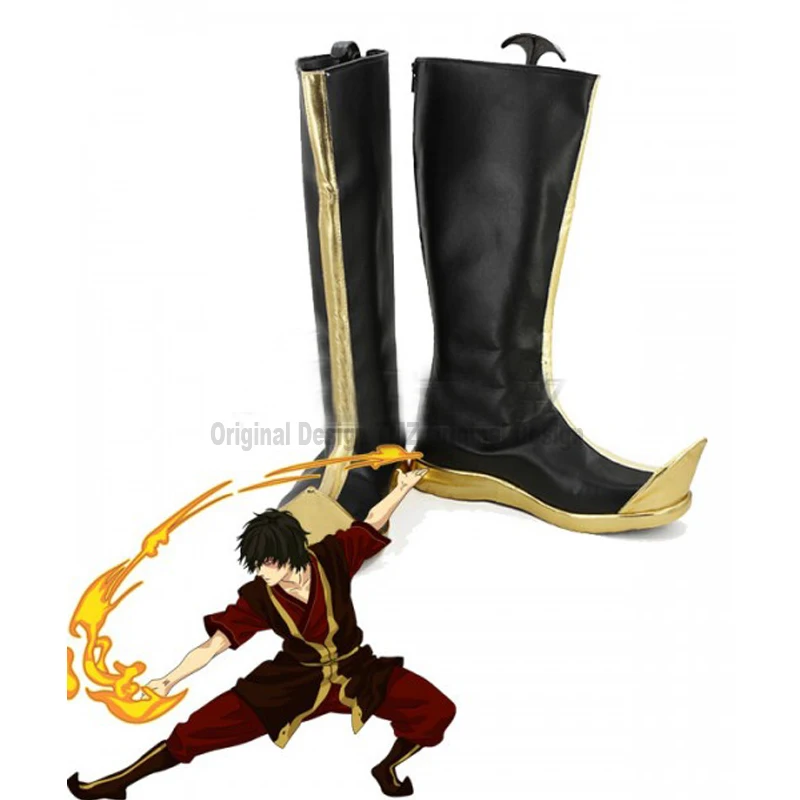 Avatar: The Last Airbender Zuko Black Cosplay Shoes Boots Halloween Carnival Party Cosplay Costume Accessories