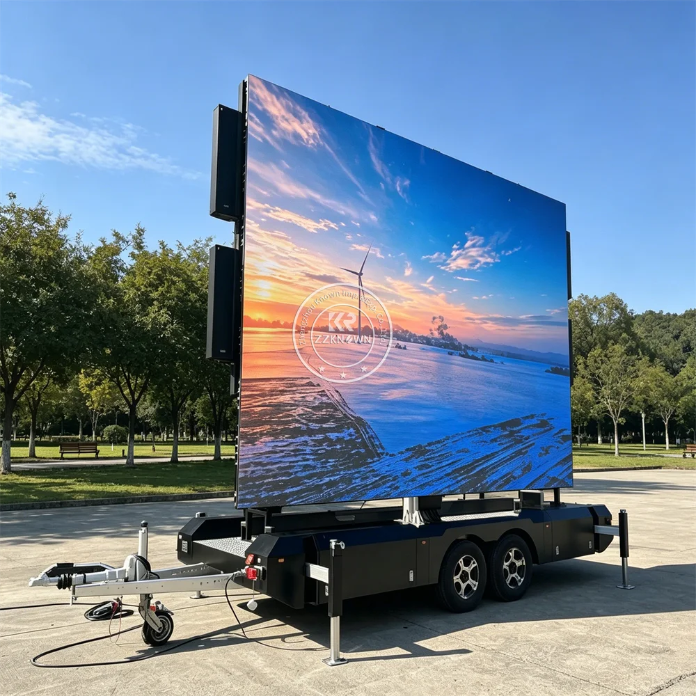 High Resolution Mobile LED Display Trailer Digital Billboard Screen Trailer For Exhibition Trade Show And Event Use