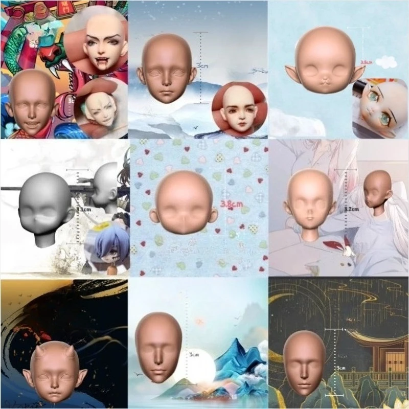 Сверхлегкая глина, элемент второго времени, Q-версия, мультяшная кукла, силиконовая форма для лица, сделай сам, анимационный персонаж, контур лица, инструмент для изготовления