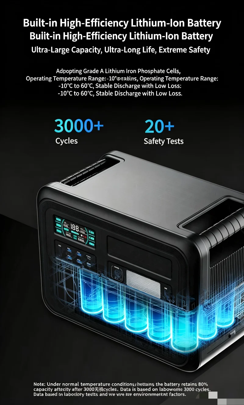 4000Wh Portable Power Station, Backup Power for Road Trips, Camping, Home Use & Garden Tools, Compatible with Multiple Devices