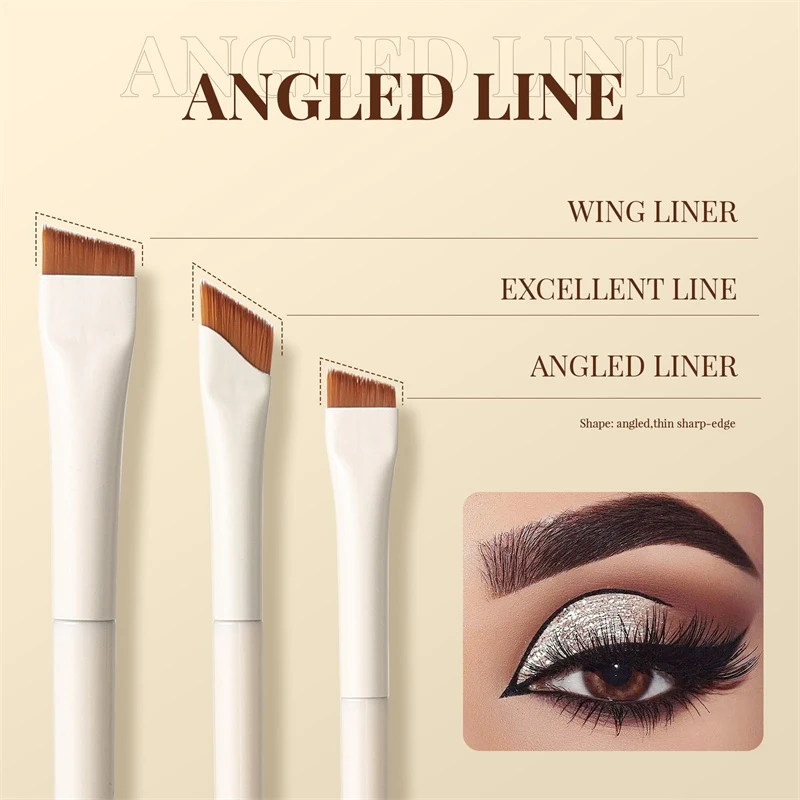 ​ Conjunto de pincéis de maquiagem de 3 peças - Ferramentas essenciais para looks de maquiagem de festas de fim de ano - Perfeito para base, blush e pó