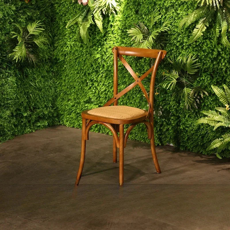 

A for Commercial Multiple Styles Wooden Leather/ Rattan Seat Restaurant Chairs Cross Back Chairs Bentwood Chairs