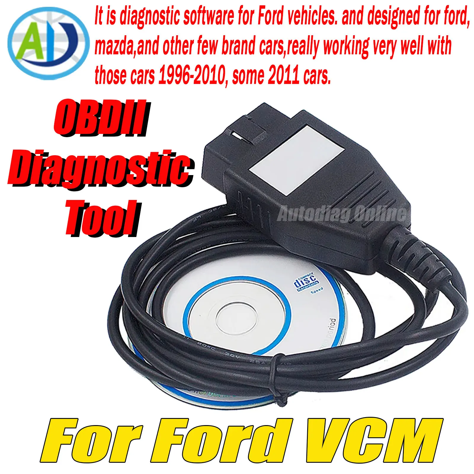 OBD2 Diagnostic Scan For Ford VCM With CD OBD2 Car Code Reader For Focom For Ford/Mazda 1996-2010 Car OBD2 Diagnostic Scan Tool