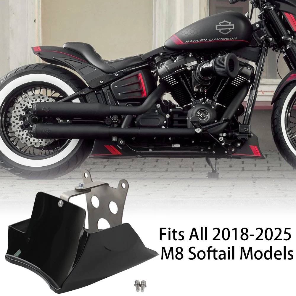 

Black Back Frame Chin Spoiler for Harley Softail Street Bob Low Rider Breakout Fat Boy FXBB/FXBR/FXBRS 2018-2025 Motorcycle