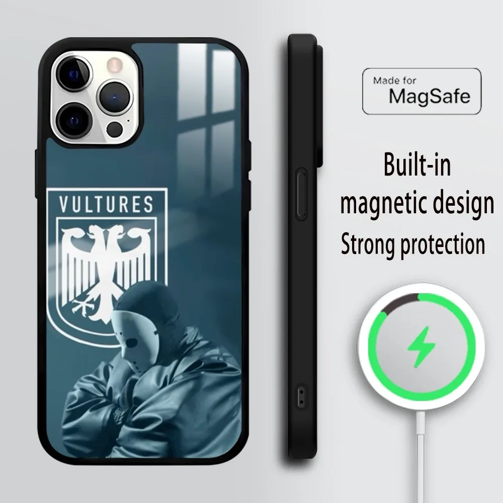 Rapper Kanye West Vultures Phone Case For iPhone 16 15 14 13 12 11 PRO MAX PLUS Mini Magnetic wireless mirror phone case