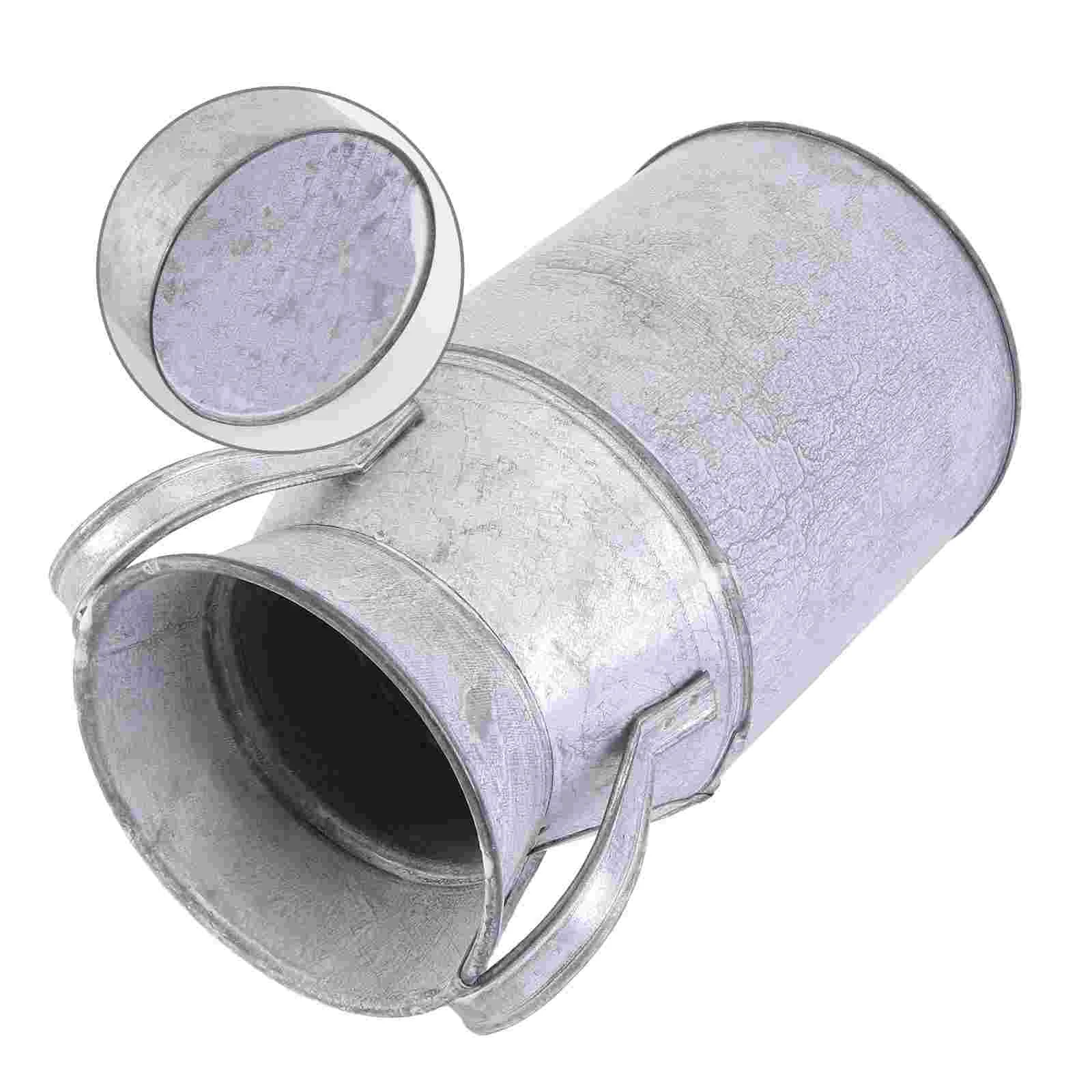 Tin Bucket Succulent Planters Artistic Flower Wrought Iron Vase Metal Barrel Vintage Stylish Arranging Bride Retro