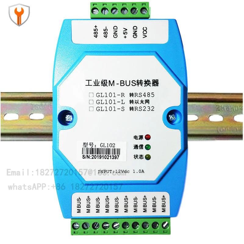 Suitable for MBUS/M-BUS to 485 MODBUS-RTU converter can be connected to 500 MBUS meters Support transparent transmission