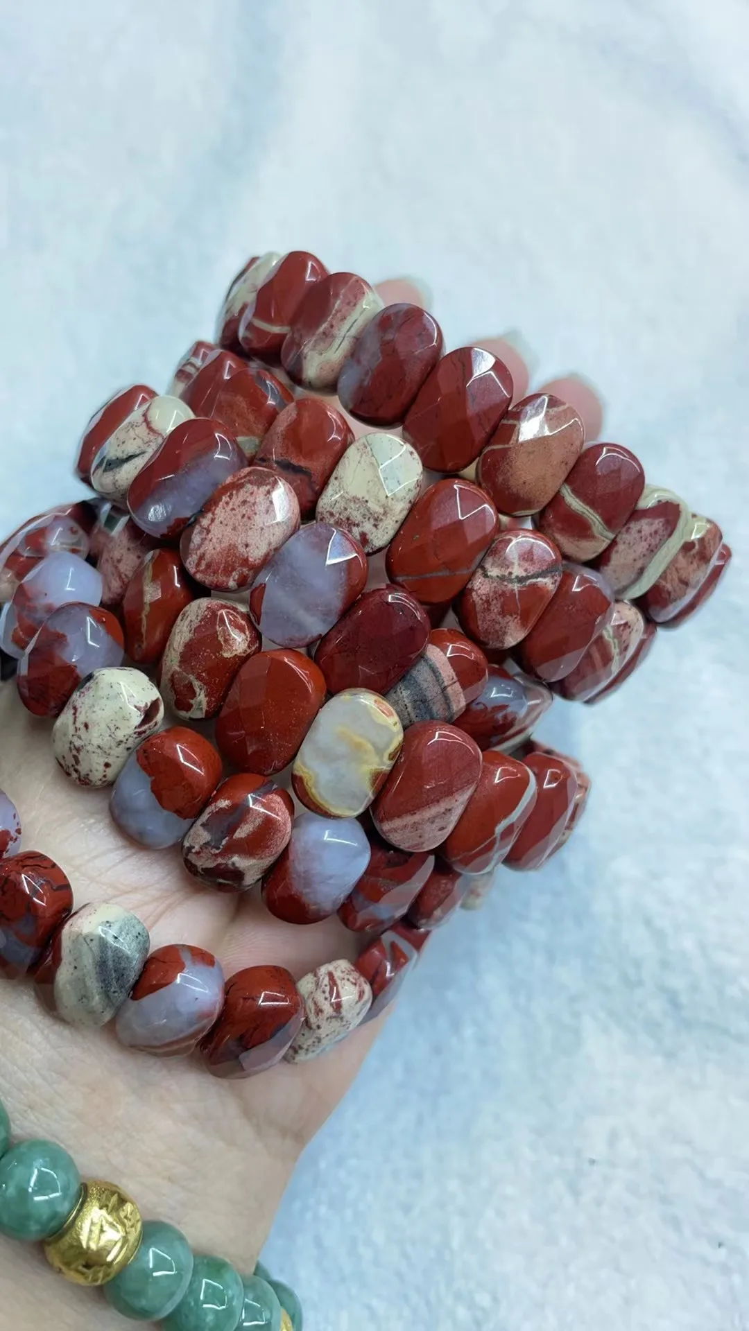 Natural Jasper Cut face Hands platoon 9x13mm Length dagree 22 Grain