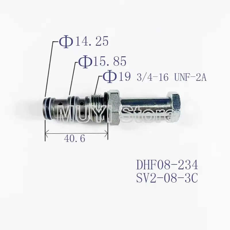 Hydraulic Valve Threaded Cartridge DHF08-234/SV2-08-3C/SV08-33 2 Position 3 Way Solenoid Directional Control Valve