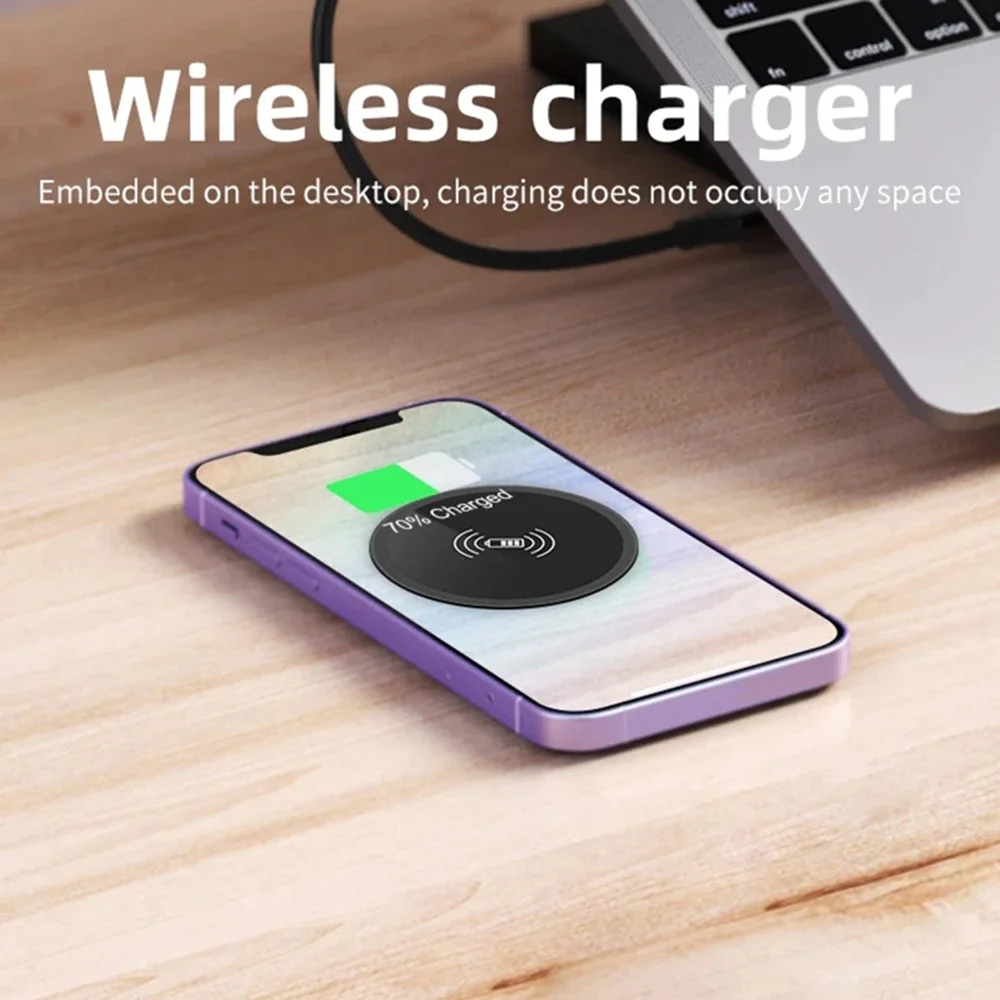 15W Built in Desktop Wireless Charger Desktop Furniture Embedded Qi Fast Wireless Charger Charging For 13 /12 Galaxy S22 S20U