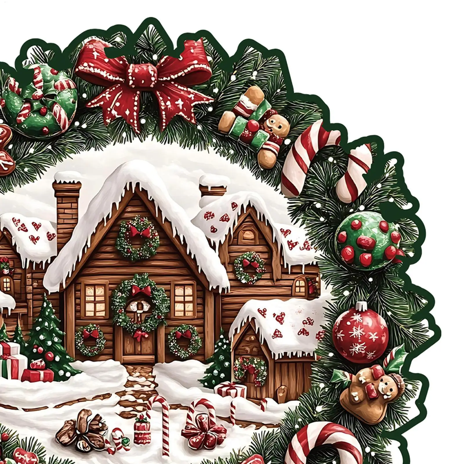 ألغاز للبالغين بتصميم إكليل تفاعلي بطابع عيد الميلاد، ألغاز خشبية لعيد الميلاد للرجال والنساء والأولاد والشباب #5