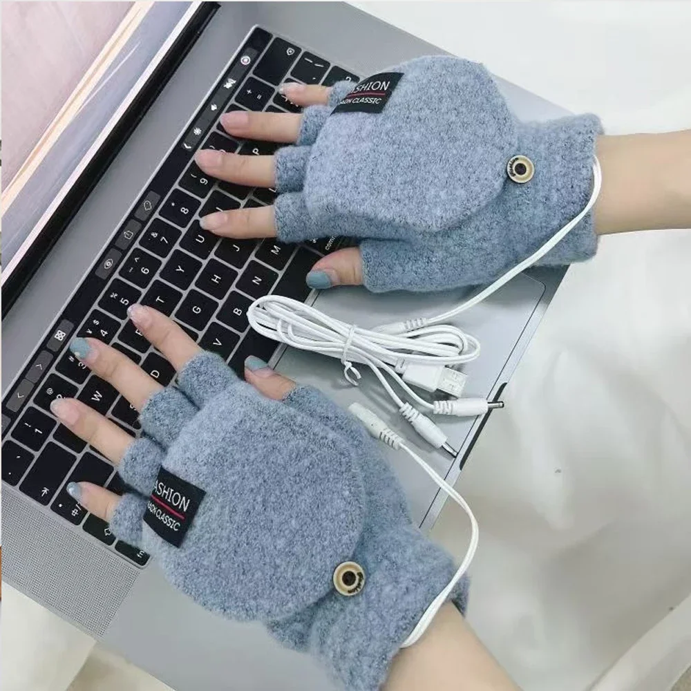 

Перчатки с электрическим подогревом, грелки для рук, варежки, обогреватель, перезаряжаемые через USB, многоразовые зимние теплые перчатки с подогревом для ноутбука, спортивные лыжные перчатки