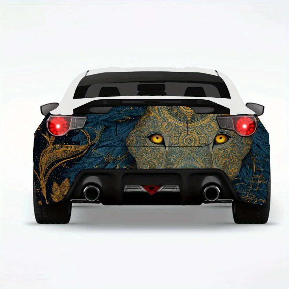 

Golden - patterned Lion Car Sticker-Vinyl Decal for Car Rear, Waterproof Self-Adhesive Vinyl Stickers for Vehicle Tail & Bumper,