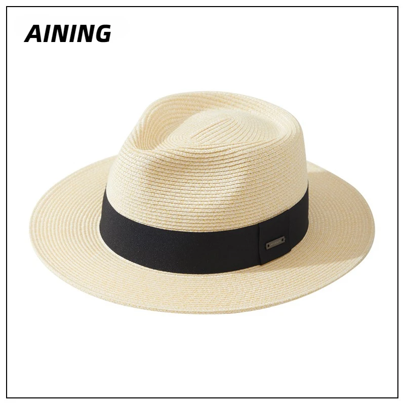 Sombrero de paja de Panamá para hombre, sombrero de ala ancha Unisex, sombrero de bombín, circunferencia de cabeza grande, sombra solar, protección