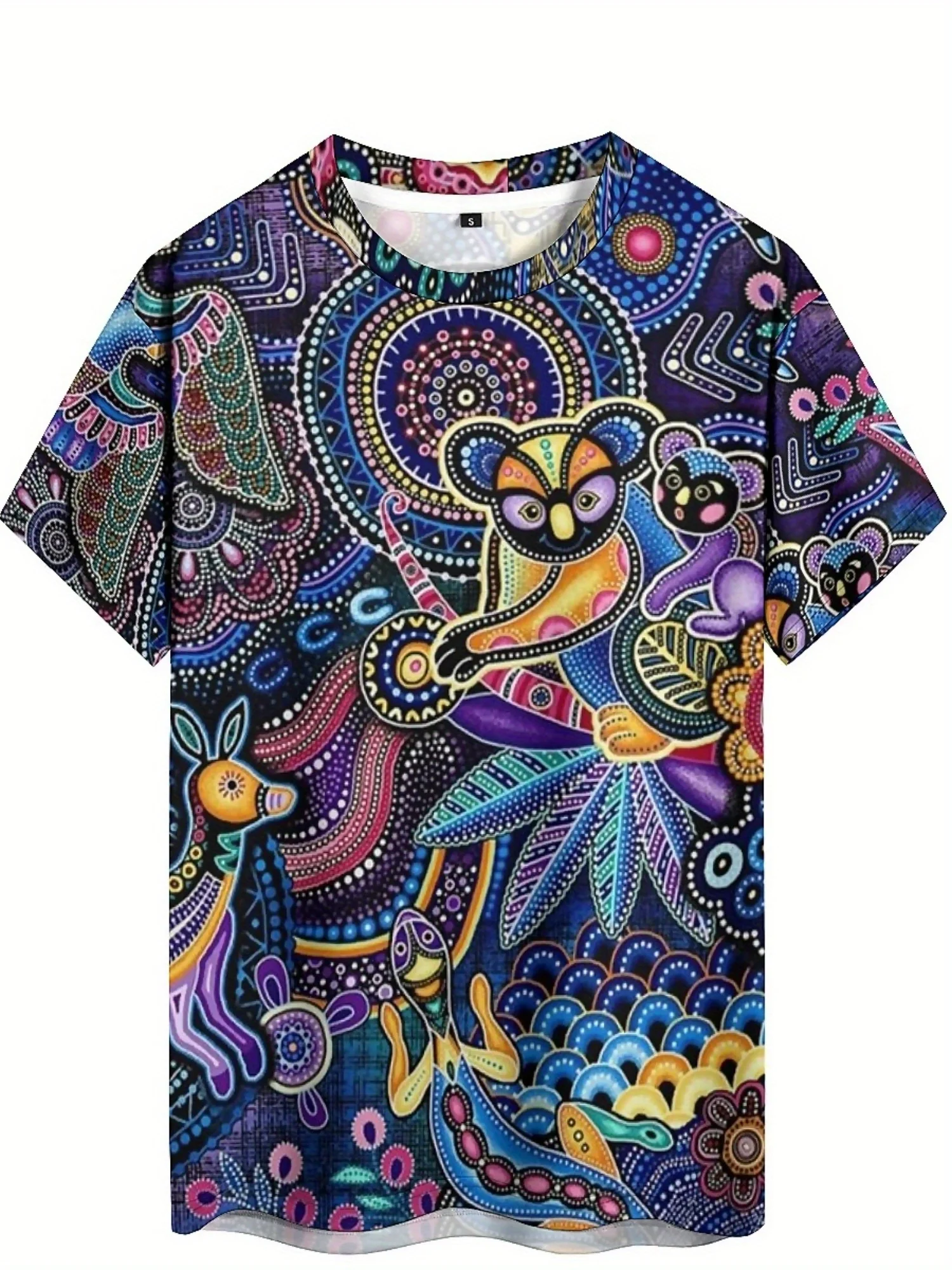 

Vibrant 3D Owl Print T-Shirt for Men & Women - Soft Polyester, Short Sleeve, Crew Neck, Colorful Abstract Design