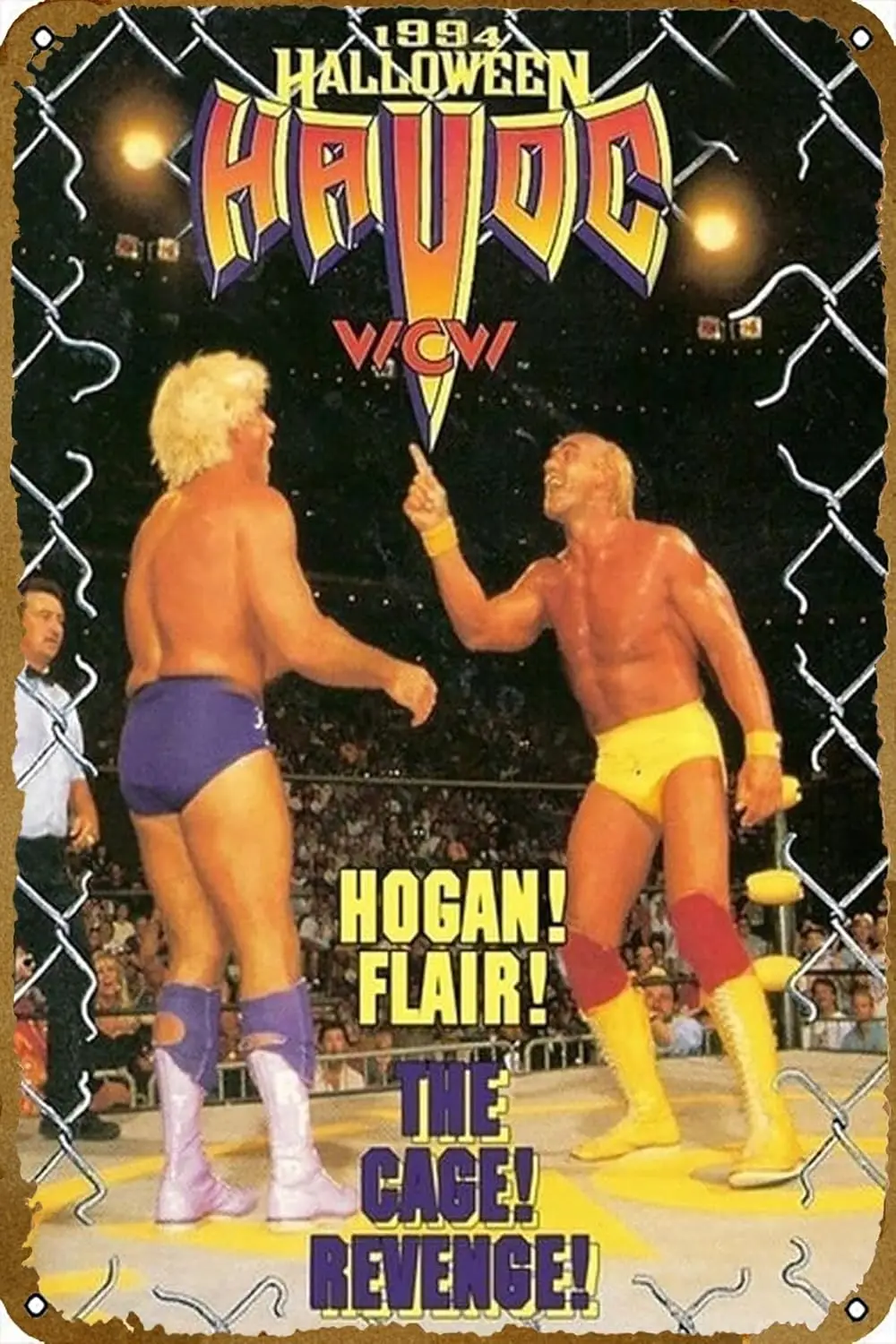 WCW Halloween Havoc 1994 (1994) Poster  Vintage Metal Tin Sign Home Decor Garage Man Cave Wall Art